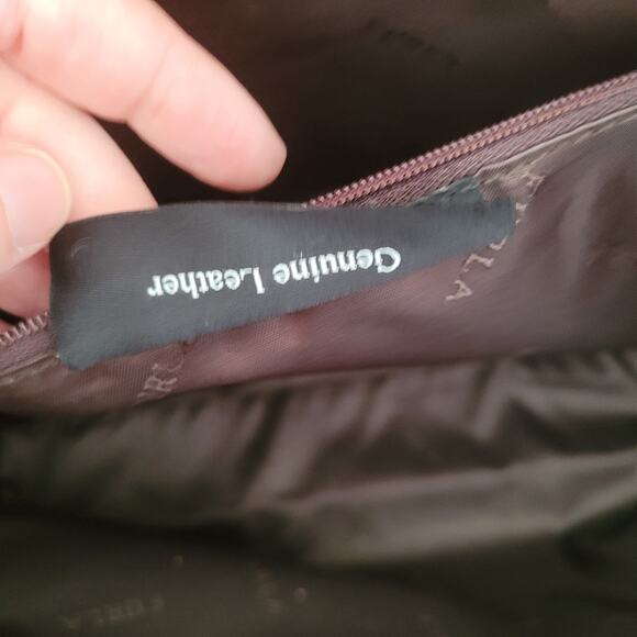 Furla Red Large Tote Purse Bag Handbag Geniue Leather Italian Fair - Picture 9 of 14